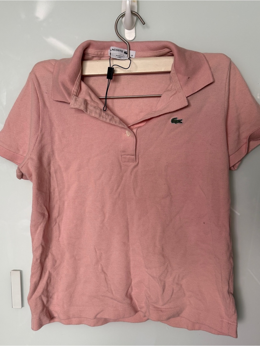 Lacoste Pink Short Sleeve Cotton Polo Shirt